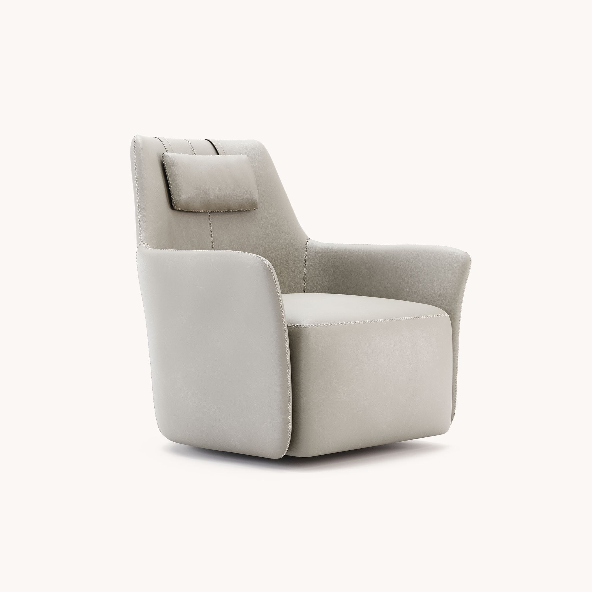 Fauteuil pivotant en cuir gris | Domkapa Alexander