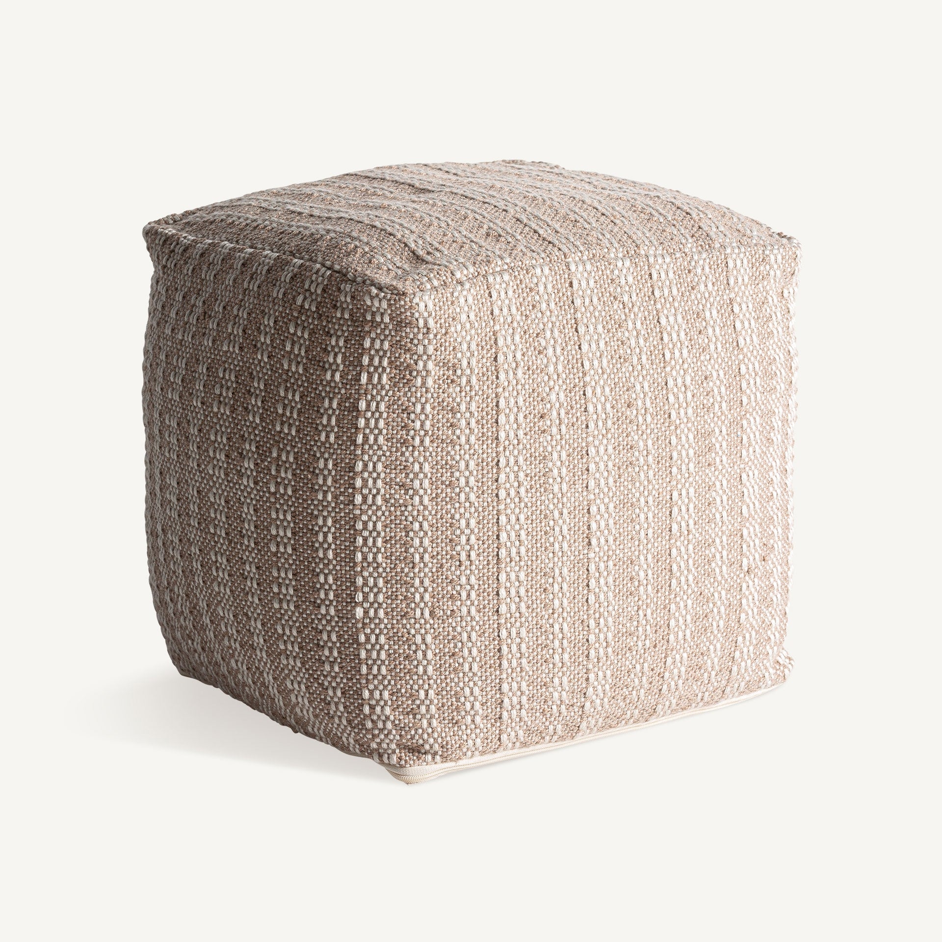 Pouf en tissu beige | Vical KIRHO